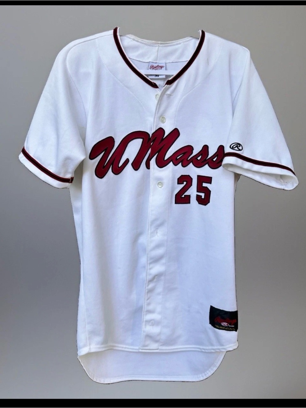 Vtg Massachusets Amherst UMass Minutemen baseball jersey M